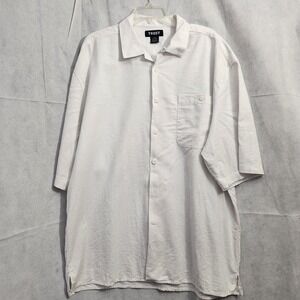 TRUST Short Sleeve Open Collar Linen and Rayon Box Shirt Men's 3XL EUC